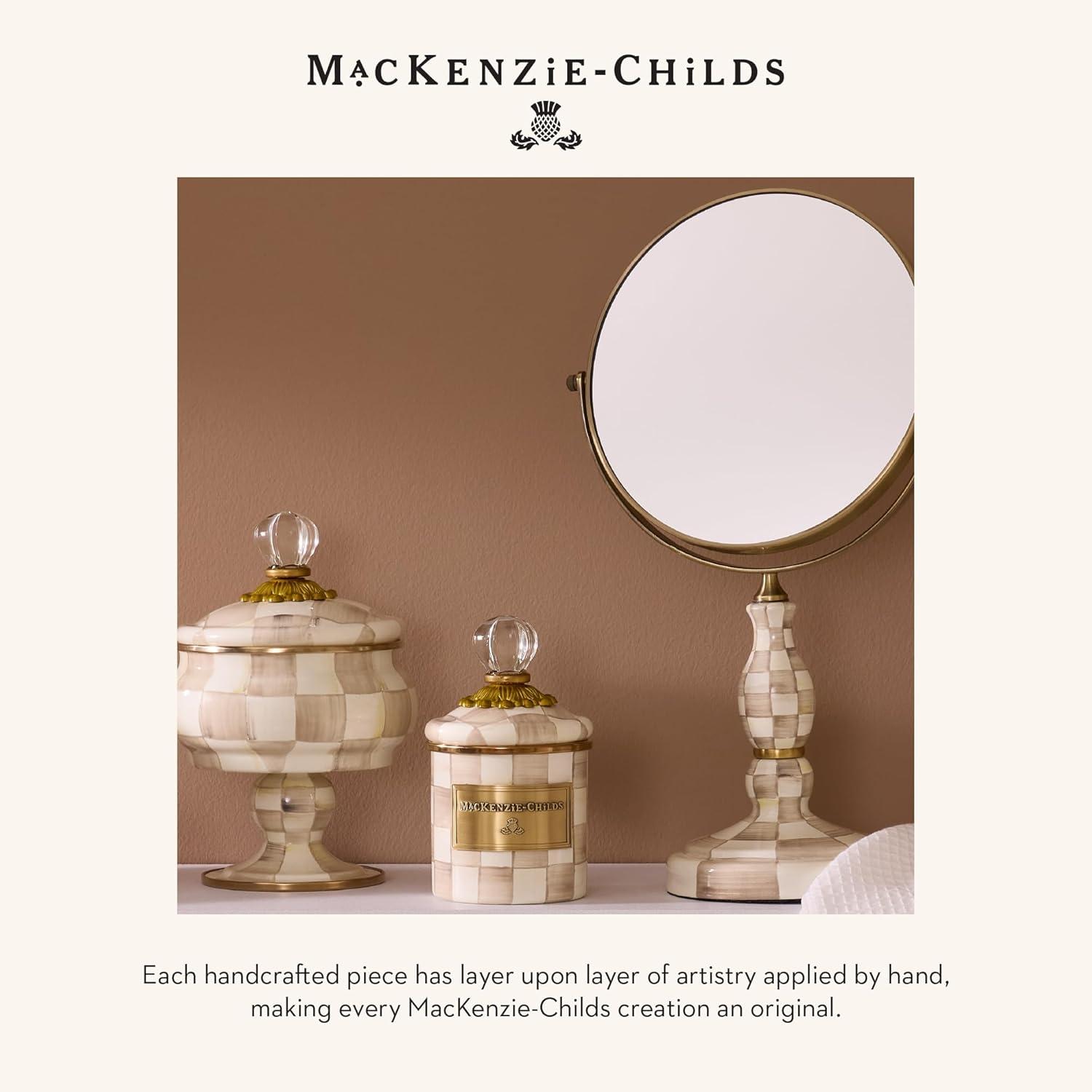 imageMACKENZIECHILDS Enamel Toilet Tissue Storage Decorative ToiletPaper Holder Stand for Bathroom BrownandWhite Mocha CheckMocha Check