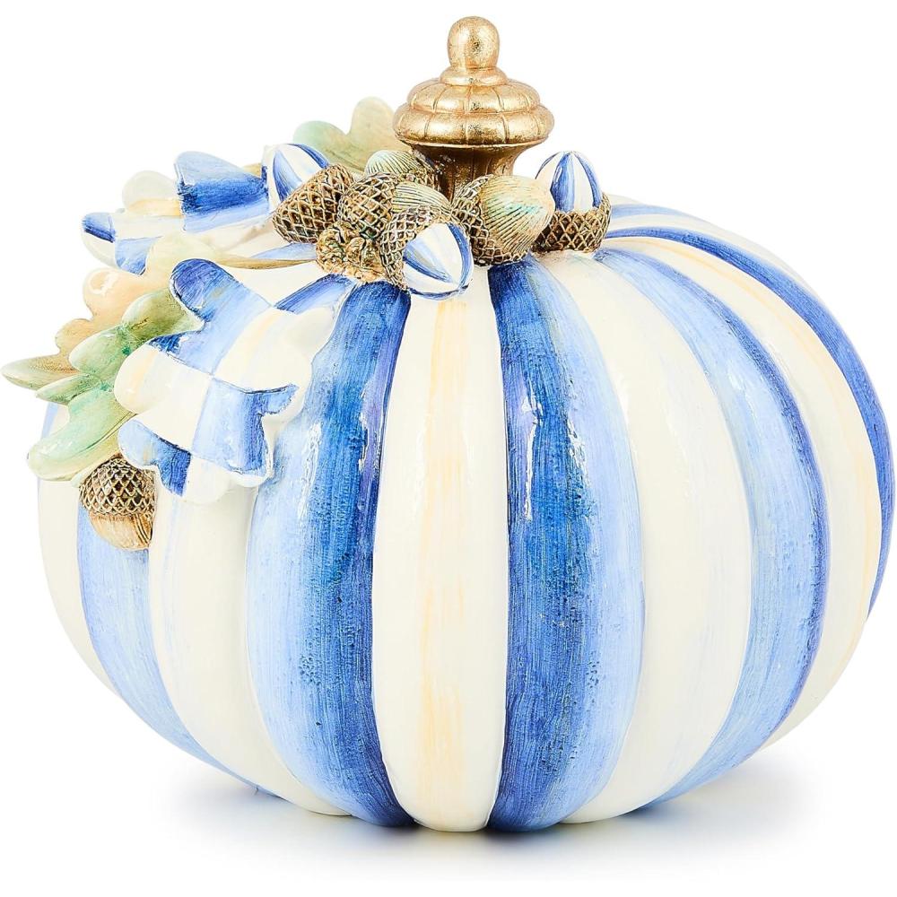 imageMACKENZIECHILDS Acorn Pumpkin Resin Fall Table and Kitchen Decor Small Royal Autumn