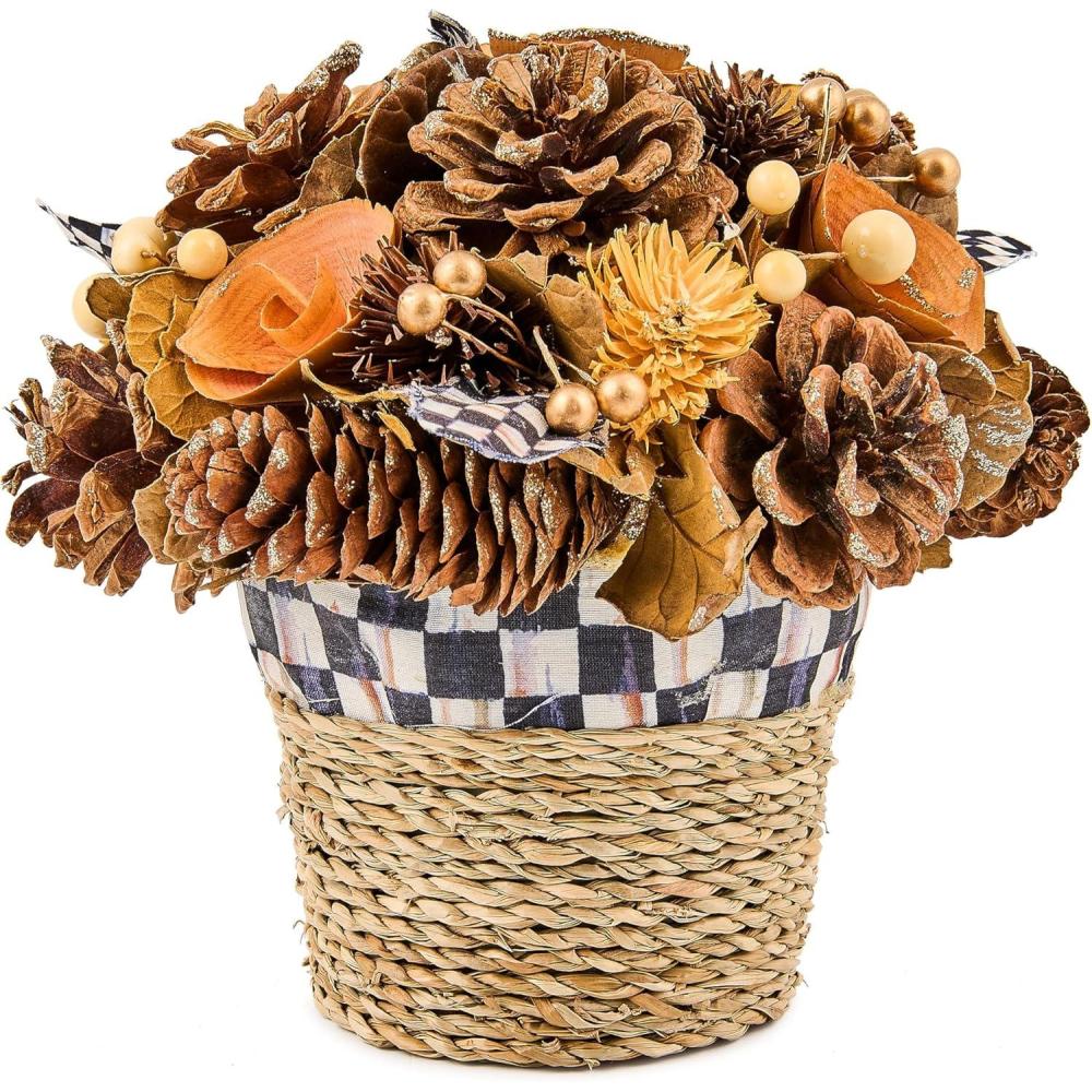 imageMACKENZIECHILDS Autumn Pinecone Arrangement Fall Home Decoration Floral Decor