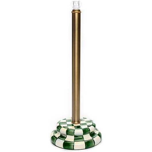 imageMACKENZIECHILDS Enamel Toilet Tissue Storage Decorative ToiletPaper Holder Stand for Bathroom BrownandWhite Mocha CheckEmerald Check