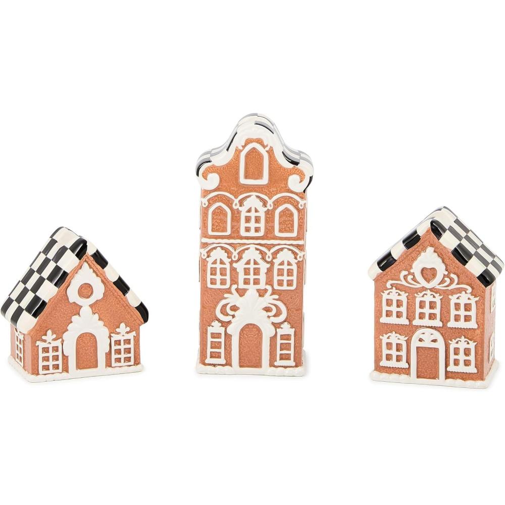 imageMACKENZIECHILDS Gingerbread Village Candle Holders Set of 3