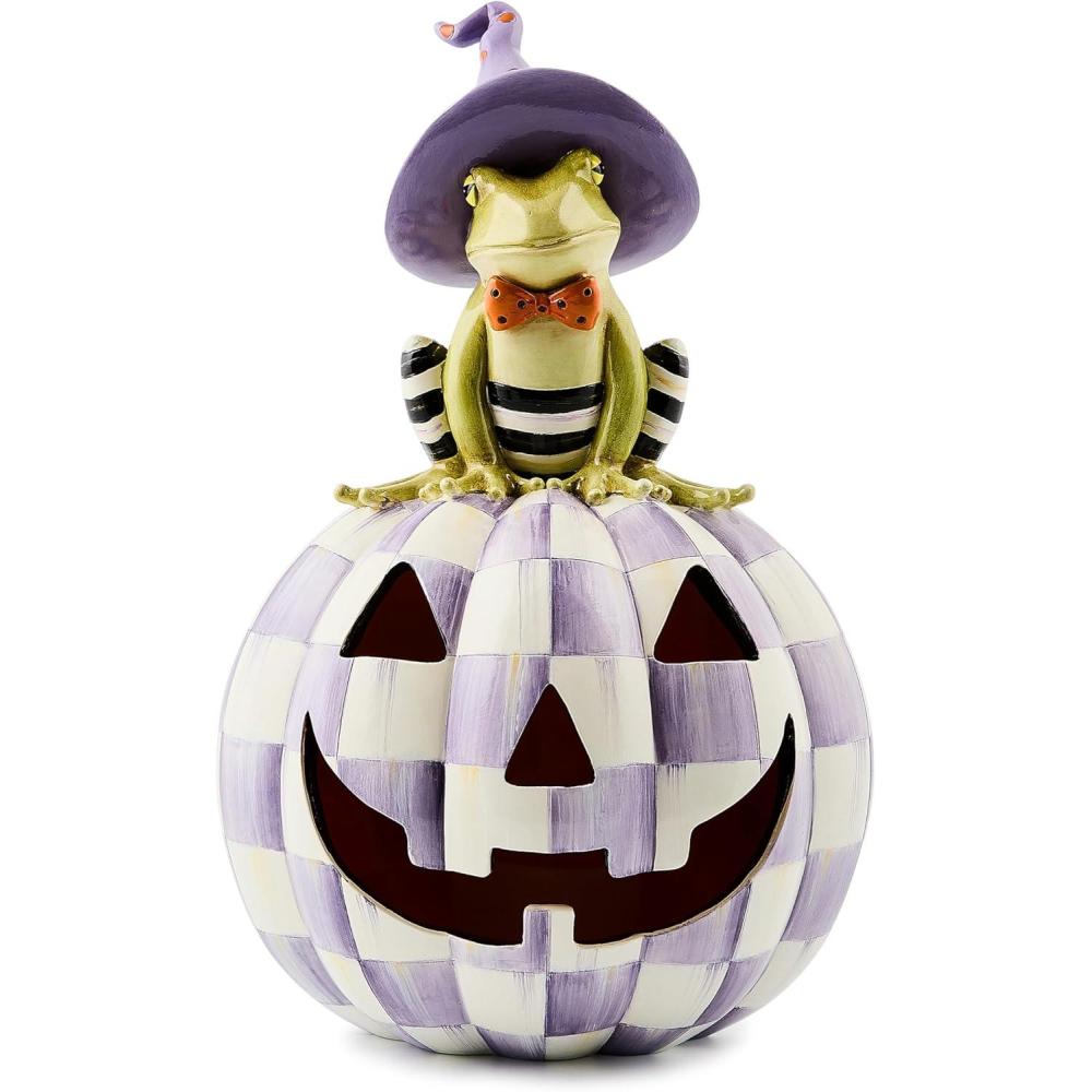 imageMACKENZIECHILDS Illuminated JackOLantern Decorative Resin Halloween Pumpkin Decor FergalHalloween Fergal