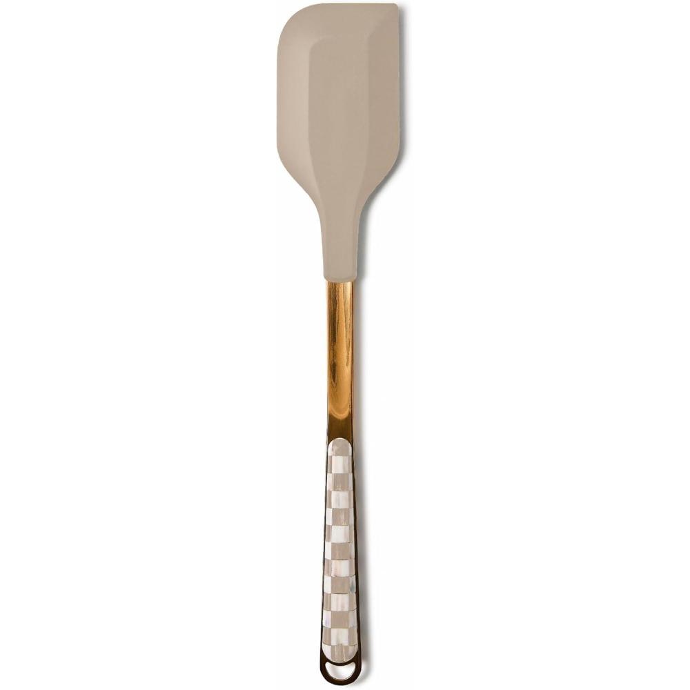imageMACKENZIECHILDS Kitchen Spatula Silicone Spatula for Cooking BrownandWhite Mocha CheckMocha Check
