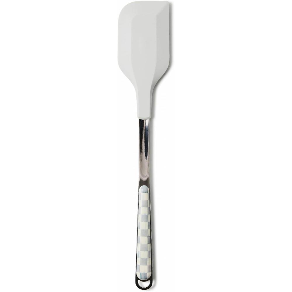 imageMACKENZIECHILDS Kitchen Spatula Silicone Spatula for Cooking BrownandWhite Mocha CheckSterling Check