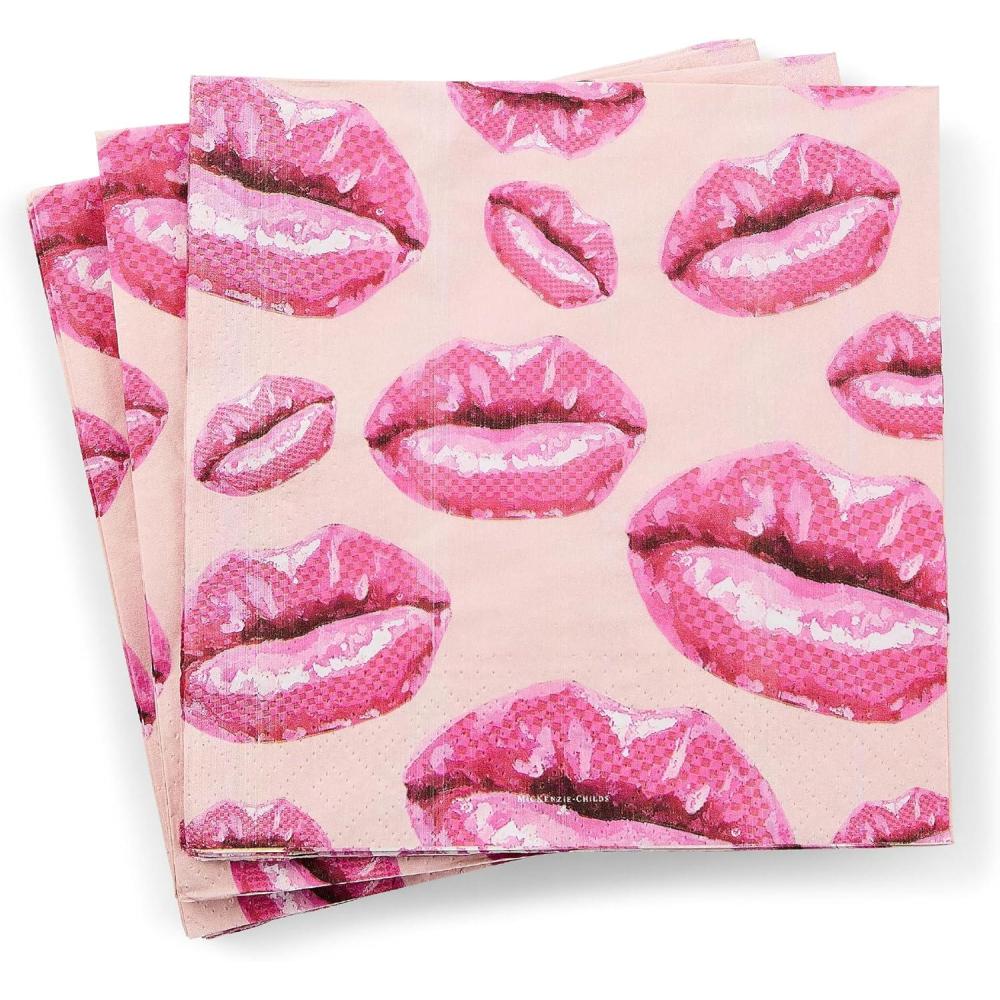 imageMACKENZIECHILDS Pack of 20 Dinner Paper Napkins Stylish Paper Napkins for Parties and More NutcrackerKiss Me