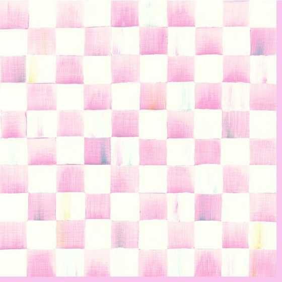 imageMACKENZIECHILDS Pack of 20 Dinner Paper Napkins Stylish Paper Napkins for Parties and More NutcrackerRosy Check