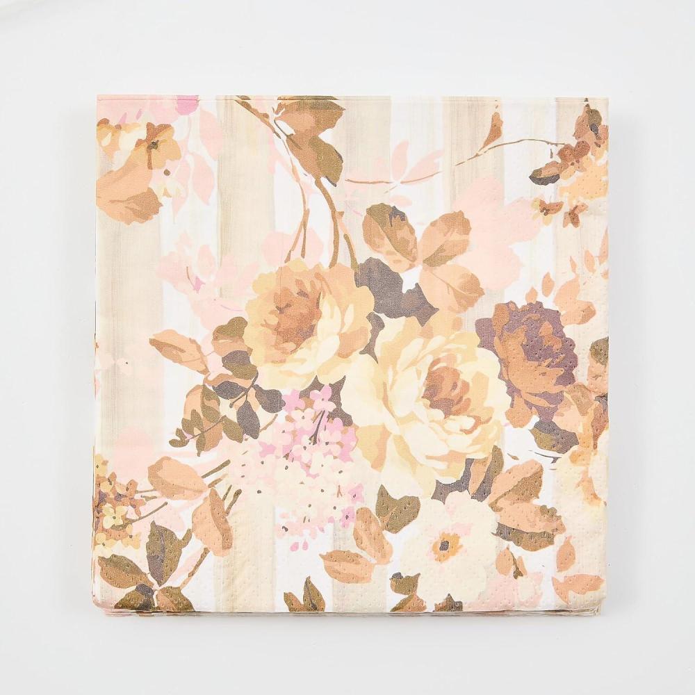 imageMACKENZIECHILDS Pack of 20 Dinner Paper Napkins Stylish Paper Napkins for Parties and More NutcrackerWild Rose