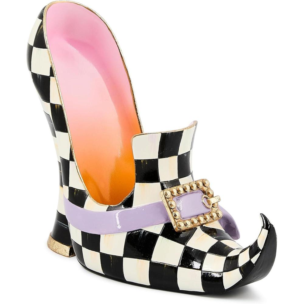 imageMACKENZIECHILDS Resin Witchs Shoe Figurine Halloween and Fall Home Decor Trick or TreatWitchs Shoe