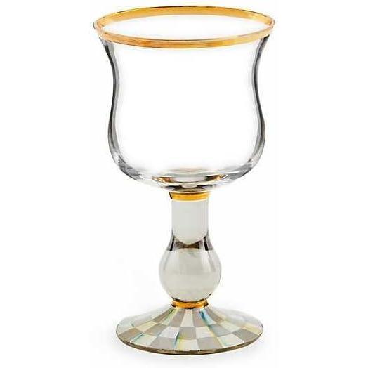 imageMACKENZIECHILDS Stemmed Wine Glass Decorative Glassware 12 Ounces Deck the HallsSterling Check