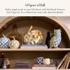 MACKENIZE-Childs Resin Pheasant Figurine, Unique Animal Home and Office Decor, Royal Autumn(Owl)