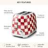 MACKENZIE-CHILDS 2-Slice Toaster, Decorative Toaster for Kitchen, Black-and-White Courtly Check(Cherry Check)