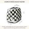 MACKENZIE-CHILDS 2-Slice Toaster, Decorative Toaster for Kitchen, Black-and-White Courtly Check(Courtly Check)