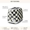 MACKENZIE-CHILDS 2-Slice Toaster, Decorative Toaster for Kitchen, Black-and-White Courtly Check(Courtly Check)