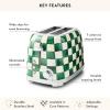 MACKENZIE-CHILDS 2-Slice Toaster, Decorative Toaster for Kitchen, Black-and-White Courtly Check(Emerald Check)
