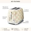 MACKENZIE-CHILDS 2-Slice Toaster, Decorative Toaster for Kitchen, Black-and-White Courtly Check(Mocha Check)