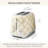 MACKENZIE-CHILDS 2-Slice Toaster, Decorative Toaster for Kitchen, Black-and-White Courtly Check(Mocha Check)