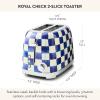 MACKENZIE-CHILDS 2-Slice Toaster, Decorative Toaster for Kitchen, Black-and-White Courtly Check(Royal Check)