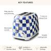MACKENZIE-CHILDS 2-Slice Toaster, Decorative Toaster for Kitchen, Black-and-White Courtly Check(Royal Check)