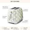 MACKENZIE-CHILDS 2-Slice Toaster, Decorative Toaster for Kitchen, Black-and-White Courtly Check(Sterling Check)
