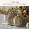 MACKENZIE-CHILDS Autumnology Resin Pumpkin, Halloween Pumpkin Decor, Hobnail Pumpkin
