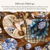 MACKENZIE-CHILDS Beaded Placemat, Indoor Table Mat, Mocha Check Pumpkin(Mocha Check Pumpkin)