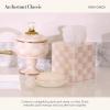 MACKENZIE-CHILDS Boutique Square Tissue-Box Cover, Tissue Holder for Home Decor, Brown-and-White Mocha Check(Rosy Check)