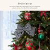 MACKENZIE-CHILDS Bow, Christmas Bow for Home Decor or Gifts, Large, Green-and-White Green Check(Courtly Check)