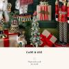 MACKENZIE-CHILDS Christmas Cardinal Tree with Courtly Check Garland, Tabletop Tree