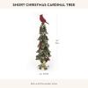 MACKENZIE-CHILDS Christmas Cardinal Tree with Courtly Check Garland, Tabletop Tree