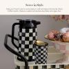 MACKENZIE-CHILDS Coffee Carafe, Stainless-Steel Coffee Carafe for Hot Liquids, 5.5-Cup Capacity, Black-and-White Courtly Check(Courtly Check)