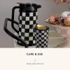 MACKENZIE-CHILDS Coffee Carafe, Stainless-Steel Coffee Carafe for Hot Liquids, 5.5-Cup Capacity, Black-and-White Courtly Check(Courtly Check)