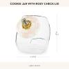 MACKENZIE-CHILDS Cookie Jar with Enamel Lid, Large Glass Treat Jar or Kitchen Jar, 1-Gallon Capacity, Green-and-White Emerald Check(Pink-and-white Rosy Check)
