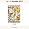 MACKENZIE-CHILDS Cotton Dish Towel, Cute Decorative Kitchen Dish Towel for Cleaning and Home Decor, Set of 1, Turkey(Apple Pie Recipe)