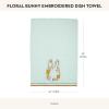 MACKENZIE-CHILDS Cotton Dish Towel, Cute Decorative Kitchen Dish Towel for Cleaning and Home Decor, Set of 1, Turkey(Floral Bunny)