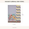 MACKENZIE-CHILDS Cotton Dish Towel, Cute Decorative Kitchen Dish Towel for Cleaning and Home Decor, Set of 1, Turkey(Holiday Cardinal)