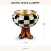 MACKENZIE-CHILDS Courtly Check Cauldron, Halloween Candy Bowl, Home Decor, 96 Ounce Bowl(Spider Web Boot)