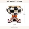 MACKENZIE-CHILDS Courtly Check Cauldron, Halloween Candy Bowl, Home Decor, 96 Ounce Bowl(Witch’s Boot)