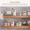 MACKENZIE-CHILDS Courtly Check Enamel Canister, Black-and-White Kitchen Storage Container with Lid, Demi(Rosy Check)