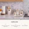 MACKENZIE-CHILDS Courtly Check Enamel Canister, Black-and-White Kitchen Storage Container with Lid, Demi(Rosy Check)