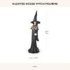 MACKENZIE-CHILDS Courtly Check Haunted House Witch Figurine, Resin Halloween Witch Decor
