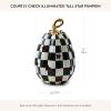 MACKENZIE-CHILDS Courtly Check Illuminated Star Pumpkin, Black-and-White Light-Up Pumpkin Decor for Halloween, Tall(Tall)