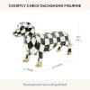 MACKENZIE-CHILDS Courtly Check Mini Gold Turkey Figurine, Resin Fall Home Decor(Dachshund)