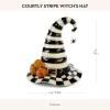 MACKENZIE-CHILDS Courtly Stripe Witch’s Hat, Black-and-White Witch Hat Decor, Halloween Home Decor