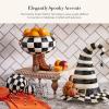 MACKENZIE-CHILDS Courtly Stripe Witch’s Hat, Black-and-White Witch Hat Decor, Halloween Home Decor