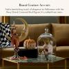 MACKENZIE-CHILDS Crowned Skull, Resin Halloween Home Decor, Pink-and-White Rosy Check(Rosy Check Crowned)