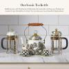 MACKENZIE-CHILDS Deck the Halls 2-Quart Enamel Tea Kettle, Christmas Tea Kettle for Stovetop(Sterling English Garden)