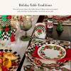 MACKENZIE-CHILDS Deck the Halls Appetizer Plate, Decorative Stoneware Christmas Appetizer Plate, 5.5 Inches, Set of 4(10 Inches)