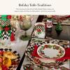 MACKENZIE-CHILDS Deck the Halls Appetizer Plate, Decorative Stoneware Christmas Appetizer Plate, 5.5 Inches, Set of 4(7.5 Inches)