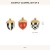 MACKENZIE-CHILDS Decorative Acorns, Resin Acorn Fall Decor for Kitchen and Home, Set of 2, Brown-and-White Mocha Check(Courtly)
