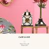 MACKENZIE-CHILDS Desk Clock, Retro Analog Clock for Room Decor, Brown-and-White Mocha Check(Pretty as a Bow)